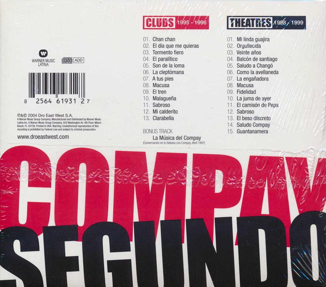 Compay Segundo - Compay Compay: En Concierto (2xCD) (deluxe 3-fold digipak) Music CD
