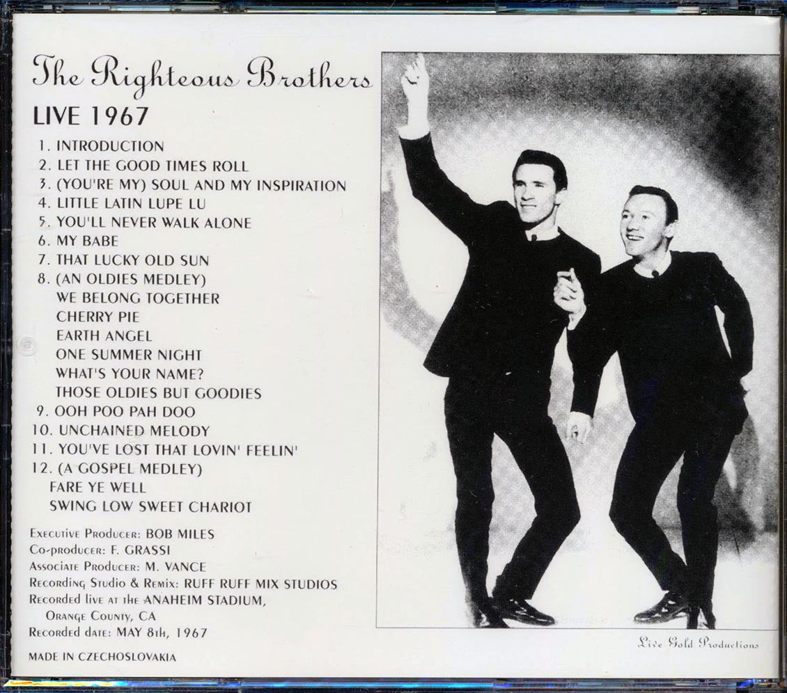 The Righteous Brothers - Live 1967 Music CD