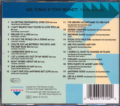 Mel Torme, Tony Bennett - The Song Stylists (20 tracks) Music CD
