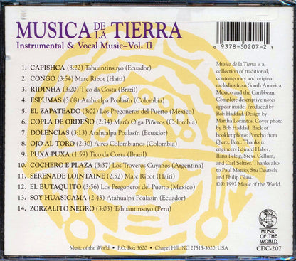 Tahuantinsuyo, Marc Ribot, Tico Da Costa, Etc. - Musica De La Tierra: Instrumental & Vocal Music Volume 2 Music CD
