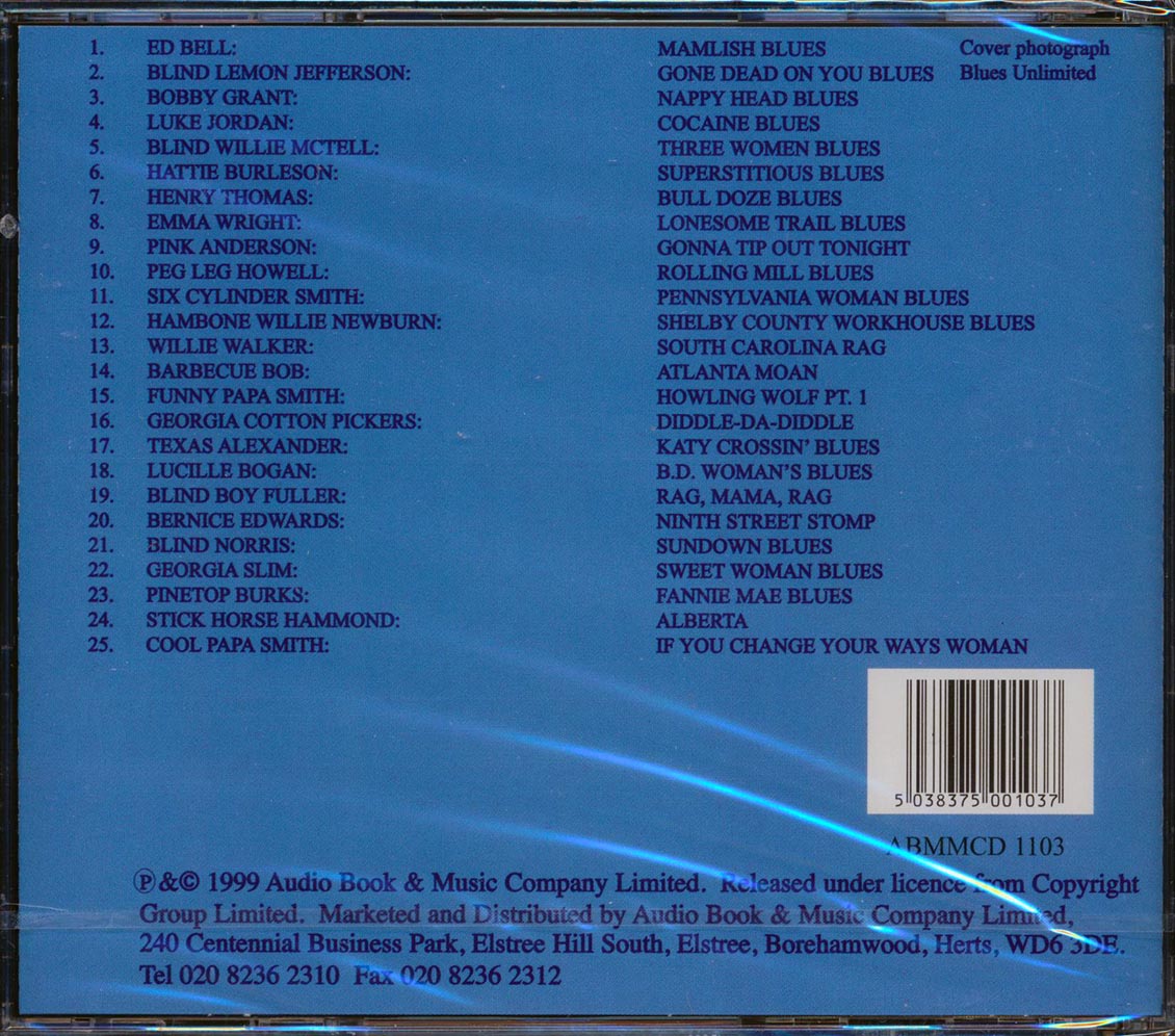Blind Lemon Jefferson, Luke Jordan, Henry Thomas, Peg Leg Howell, Etc. - Southern Blues Volume 2 (25 tracks) Music CD