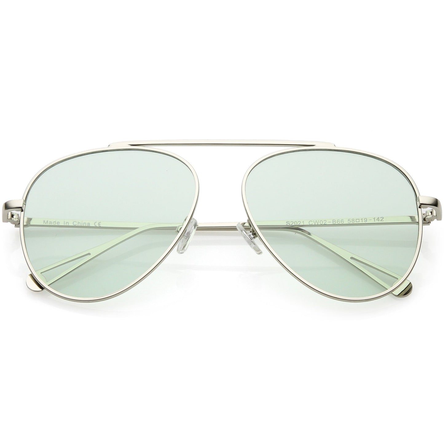 Premium Oversize Color Tone Flat Lens Metal Aviator Sunglasses C508