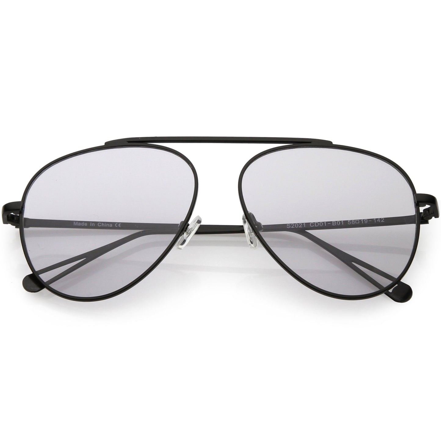 Premium Oversize Color Tone Flat Lens Metal Aviator Sunglasses C508