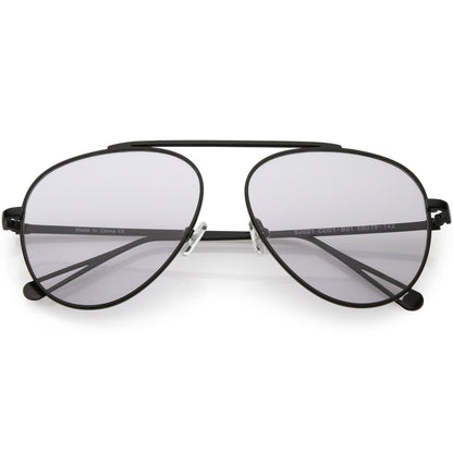 Premium Oversize Color Tone Flat Lens Metal Aviator Sunglasses C508