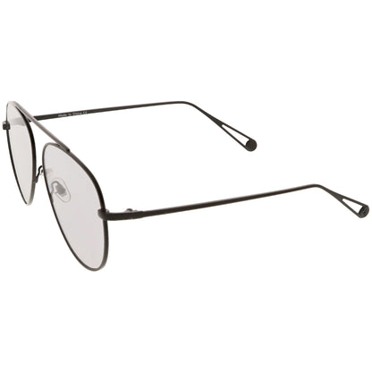 Premium Oversize Color Tone Flat Lens Metal Aviator Sunglasses C508