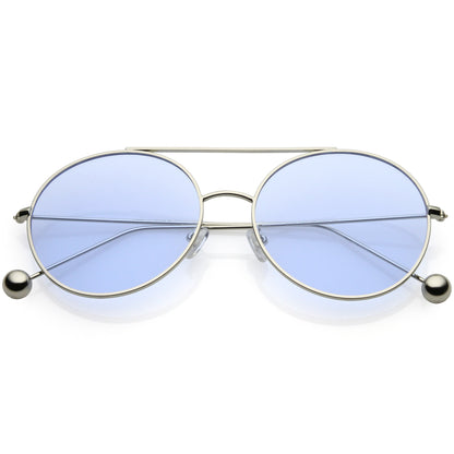 Premium Oversize Color Oval Plat Lens Aviator Sunglasses C498