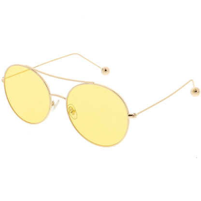 Premium Oversize Color Oval Plat Lens Aviator Sunglasses C498