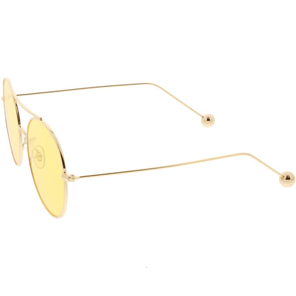 Premium Oversize Color Oval Plat Lens Aviator Sunglasses C498