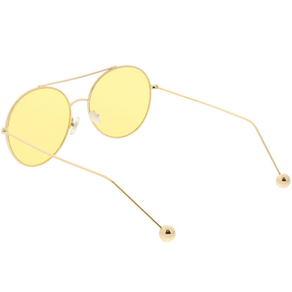 Premium Oversize Color Oval Plat Lens Aviator Sunglasses C498