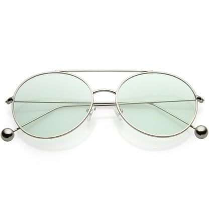 Premium Oversize Color Oval Plat Lens Aviator Sunglasses C498