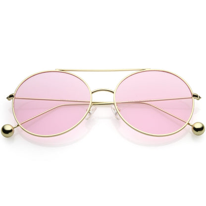 Premium Oversize Color Oval Plat Lens Aviator Sunglasses C498