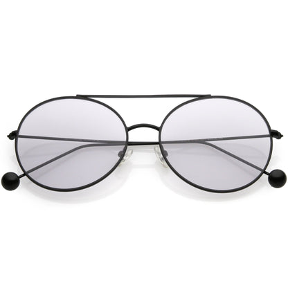 Premium Oversize Color Oval Plat Lens Aviator Sunglasses C498