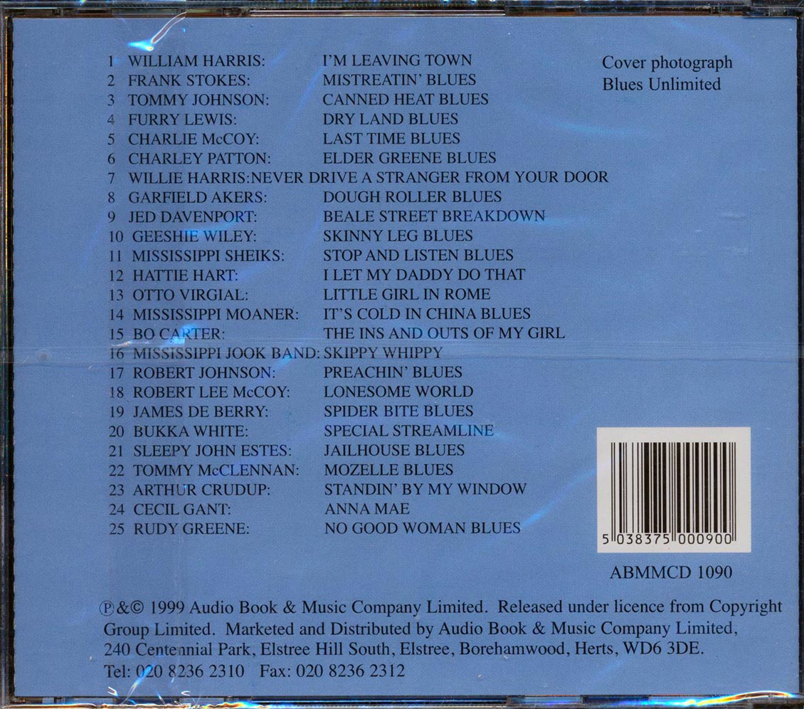 Charley Patton, Robert Johnson, Robert Lee McCoy, Bukka White, Etc. - Southern Blues Volume 1 (25 tracks) Music CD