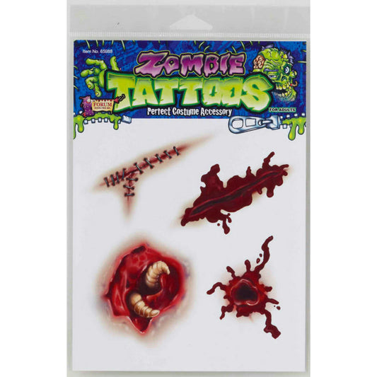 Zombie Temporary Tattoos Gory