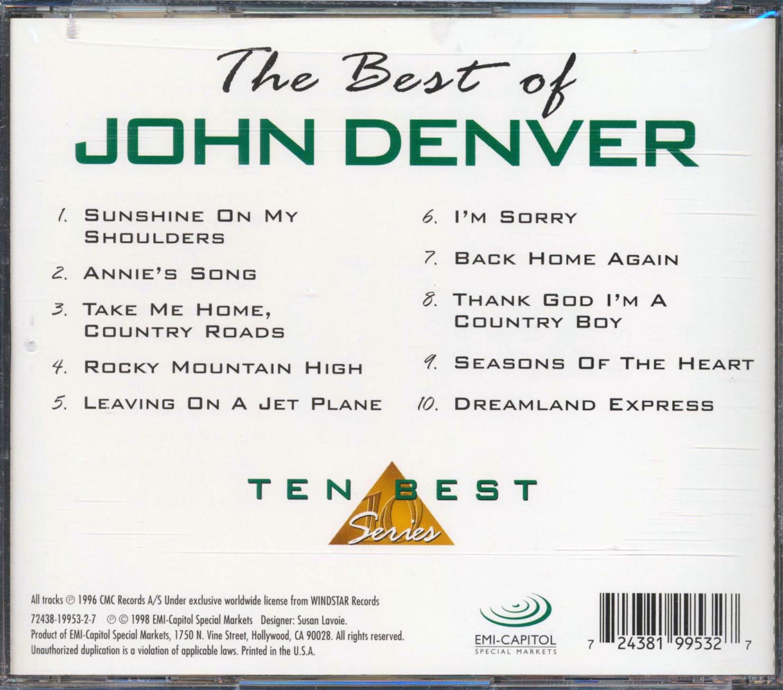 John Denver The Best Of John Denver Music CD