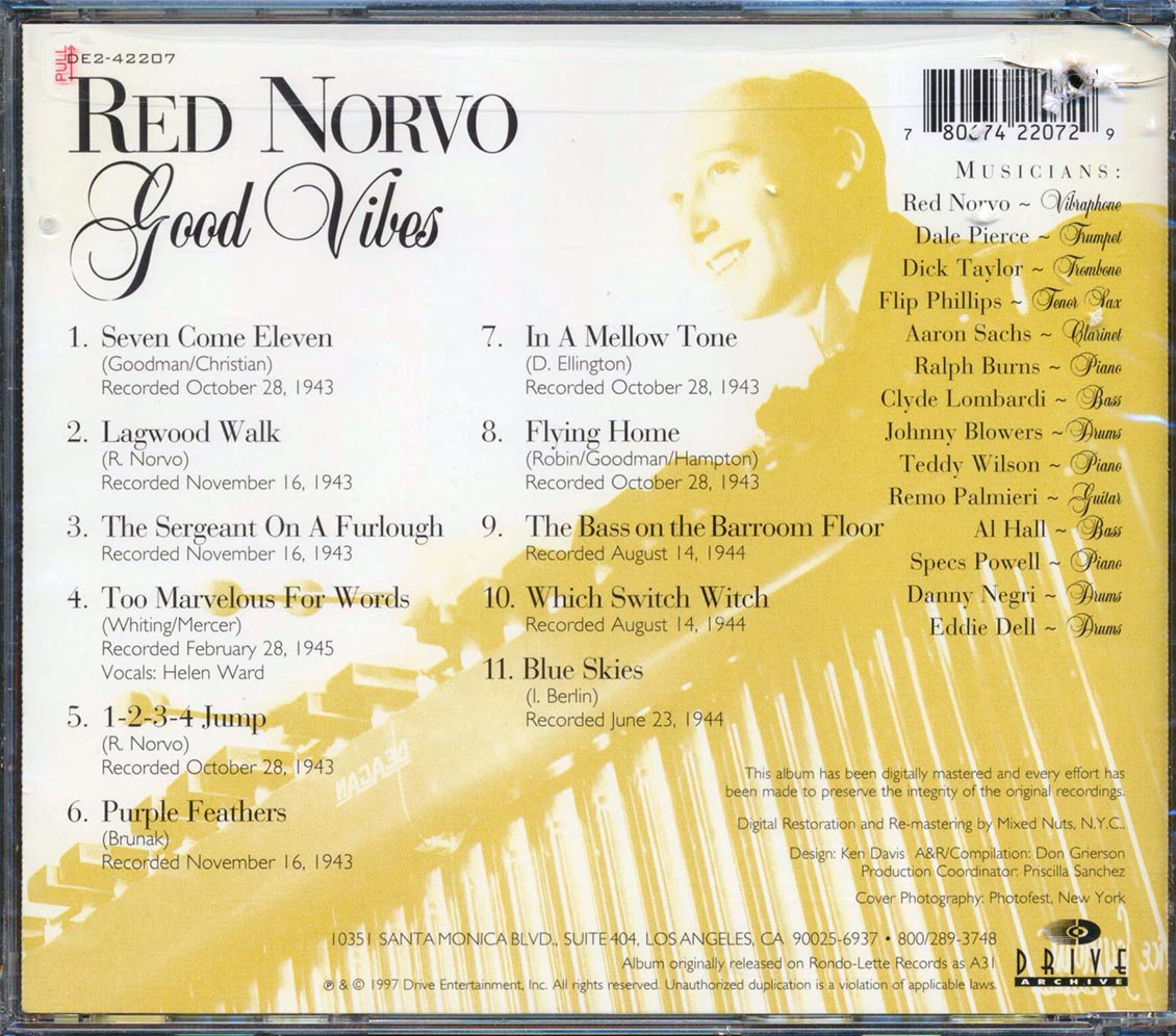 Red Norvo - Good Vibes (marked/ltd stock) Music CD