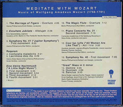 Various - Meditate With Mozart Music CD