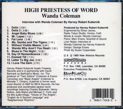 Wanda Coleman - High Priestess Of Word (marked/ltd stock) Music CD