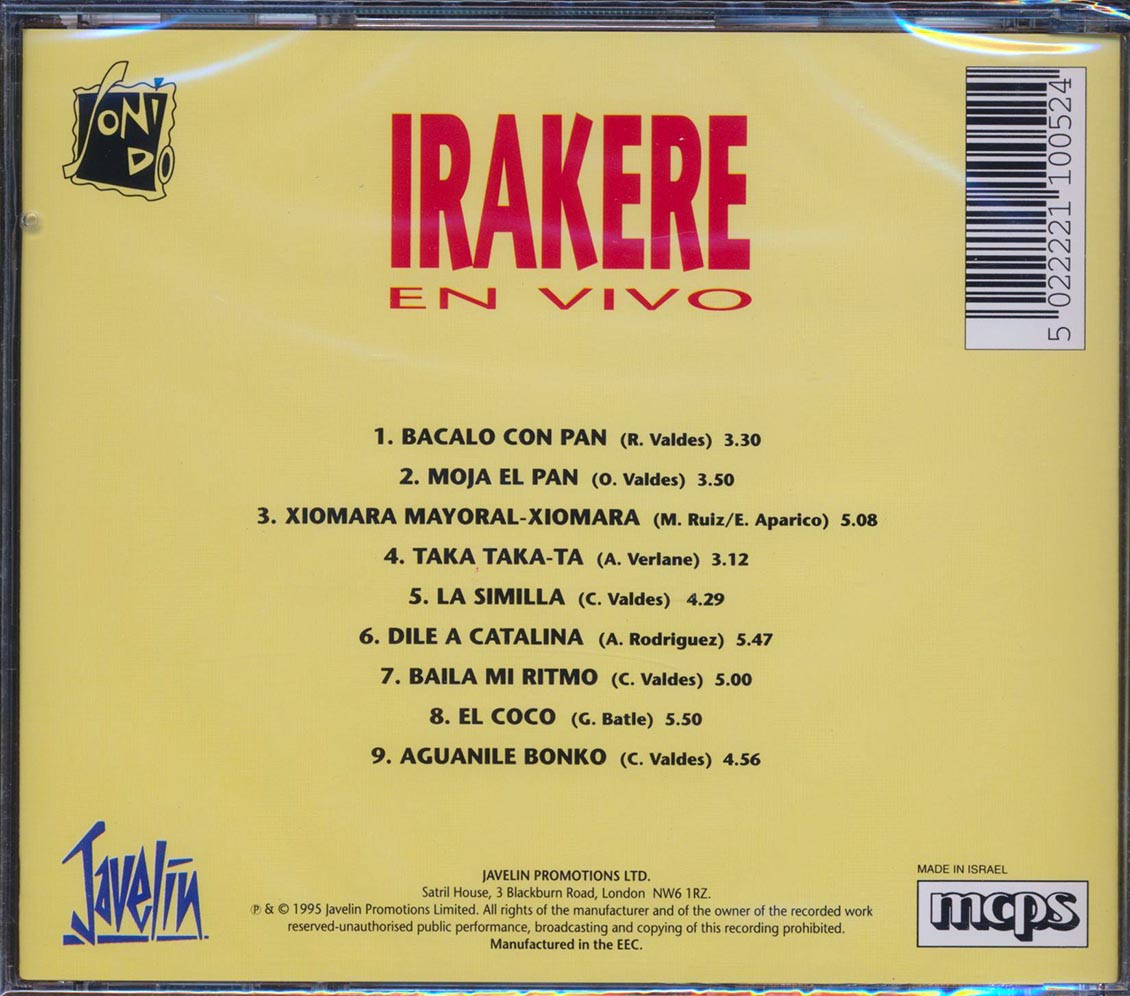 Irakere - En Vivo Music CD