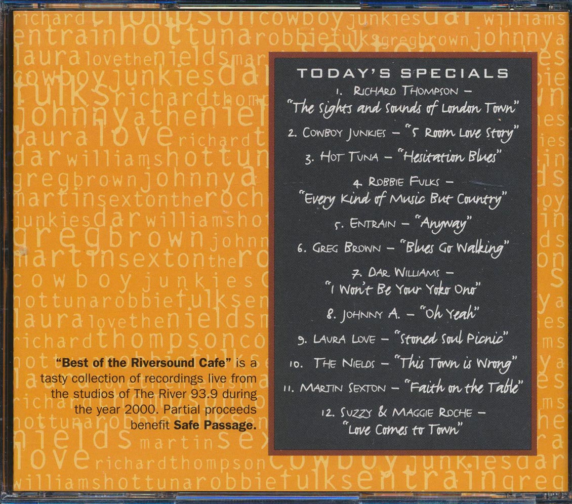 Cowboy Junkies, Hot Tuna, Robbie Fulks, Entrain, Etc. - The Riversound Cafe: Delicious Live Performances From The Studios Of The River 93.9 Music CD