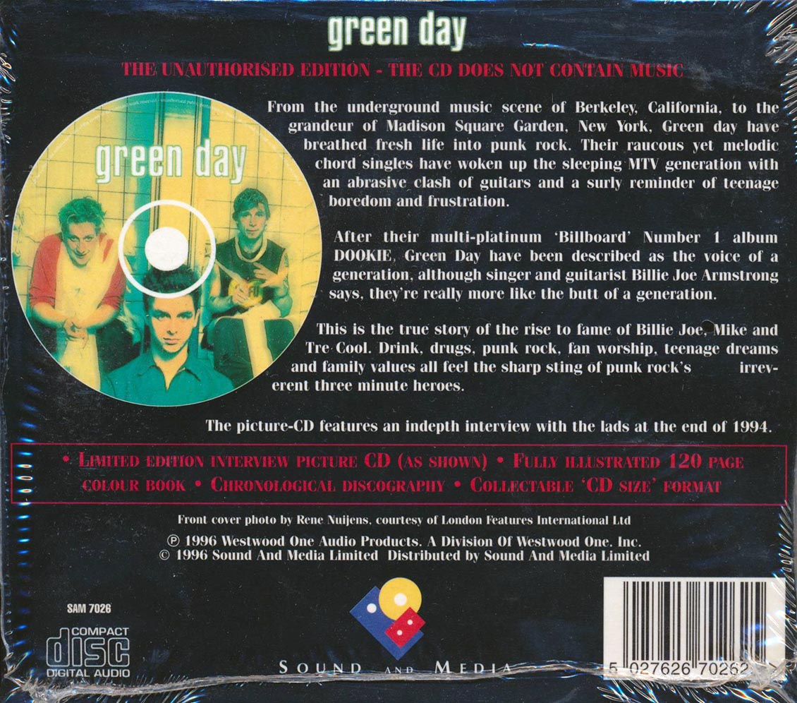 Green Day Fully Illustrated Book And Interview Disc Music CD