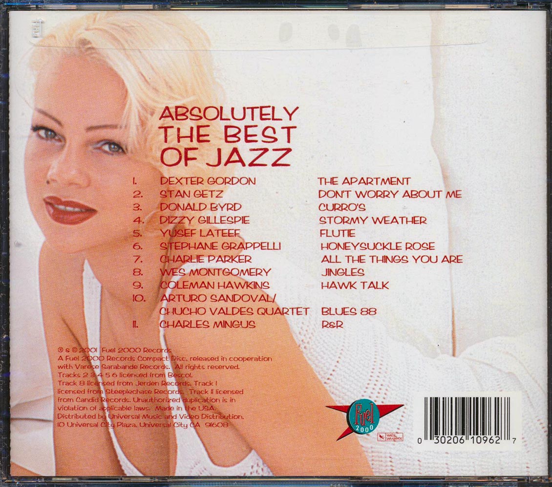 Dexter Gordon Stan Getz Donald Byrd Dizzy Gillespie Etc Absolutely The Best Of Jazz marked/ltd stock Music CD