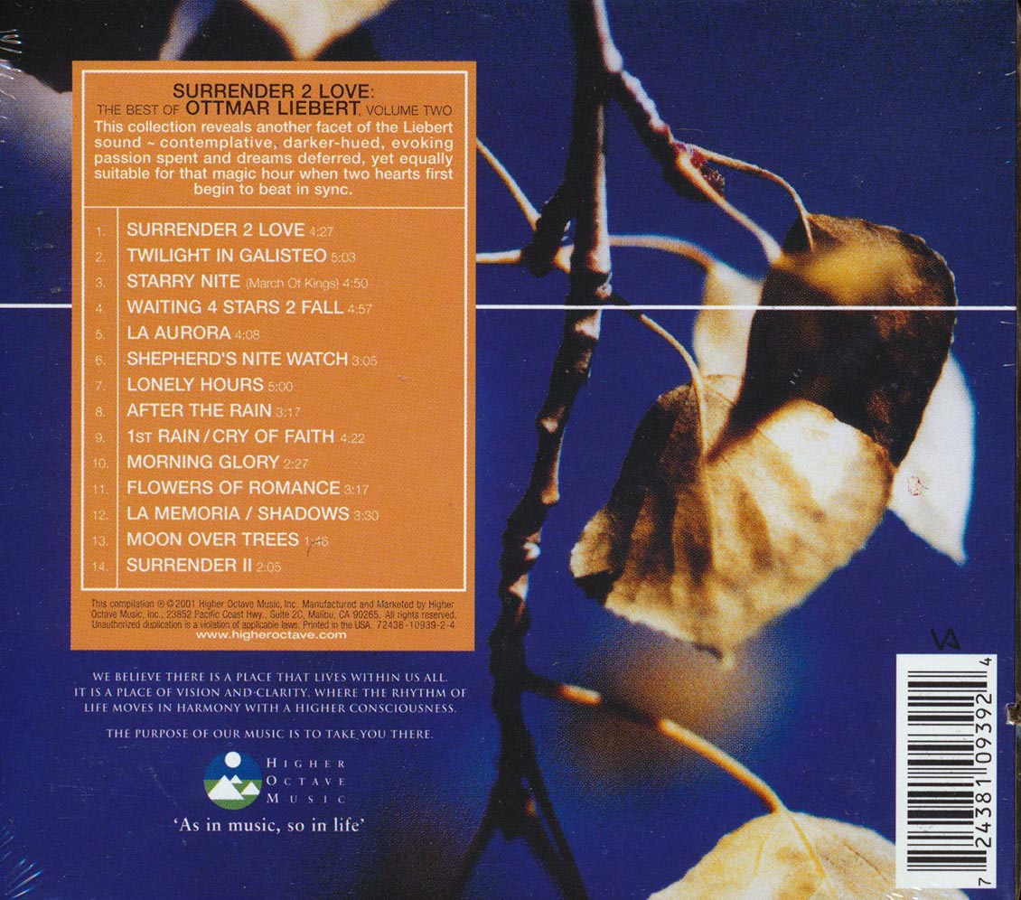 Ottmar Liebert - Surrender 2 Love: The Best Of Ottmar Liebert Volume 2 (marked/ltd stock) Music CD
