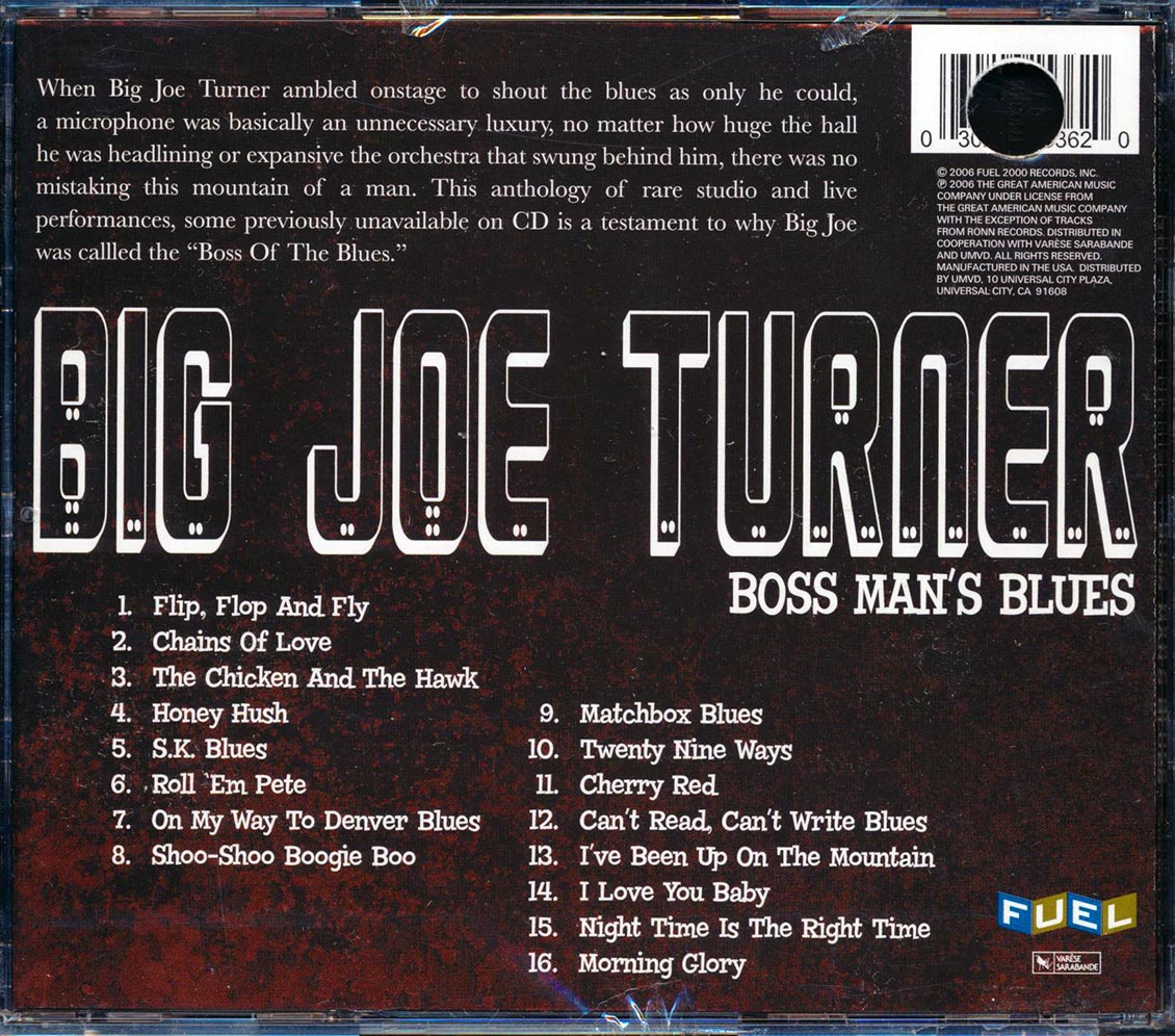 Big Joe Turner - Boss Man's Blues (marked/ltd stock) Music CD
