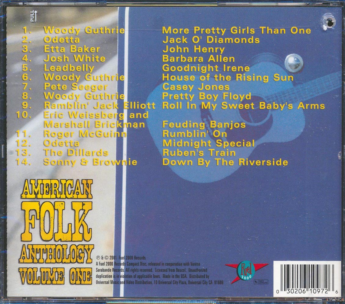 Woody Guthrie, Odetta, Ramblin' Jack Elliott, Leadbelly, Pete Seeger, Etc. - American Folk Anthology Volume 1 (incl. large booklet) (marked/ltd stock) (remastered) Music CD