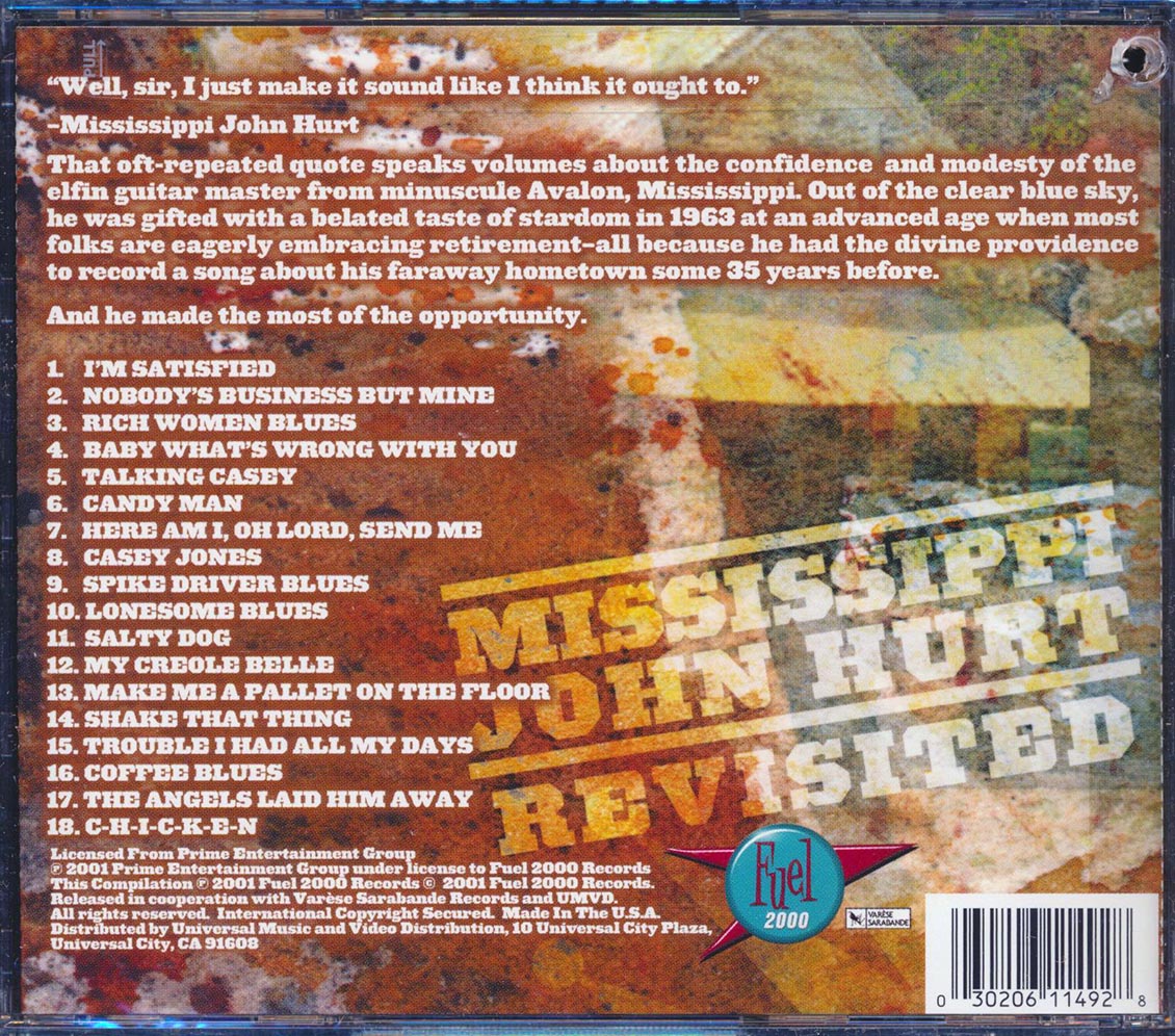 Mississippi John Hurt - Mississippi John Hurt Revisited (20 tracks) (marked/ltd stock) (remastered) Music CD