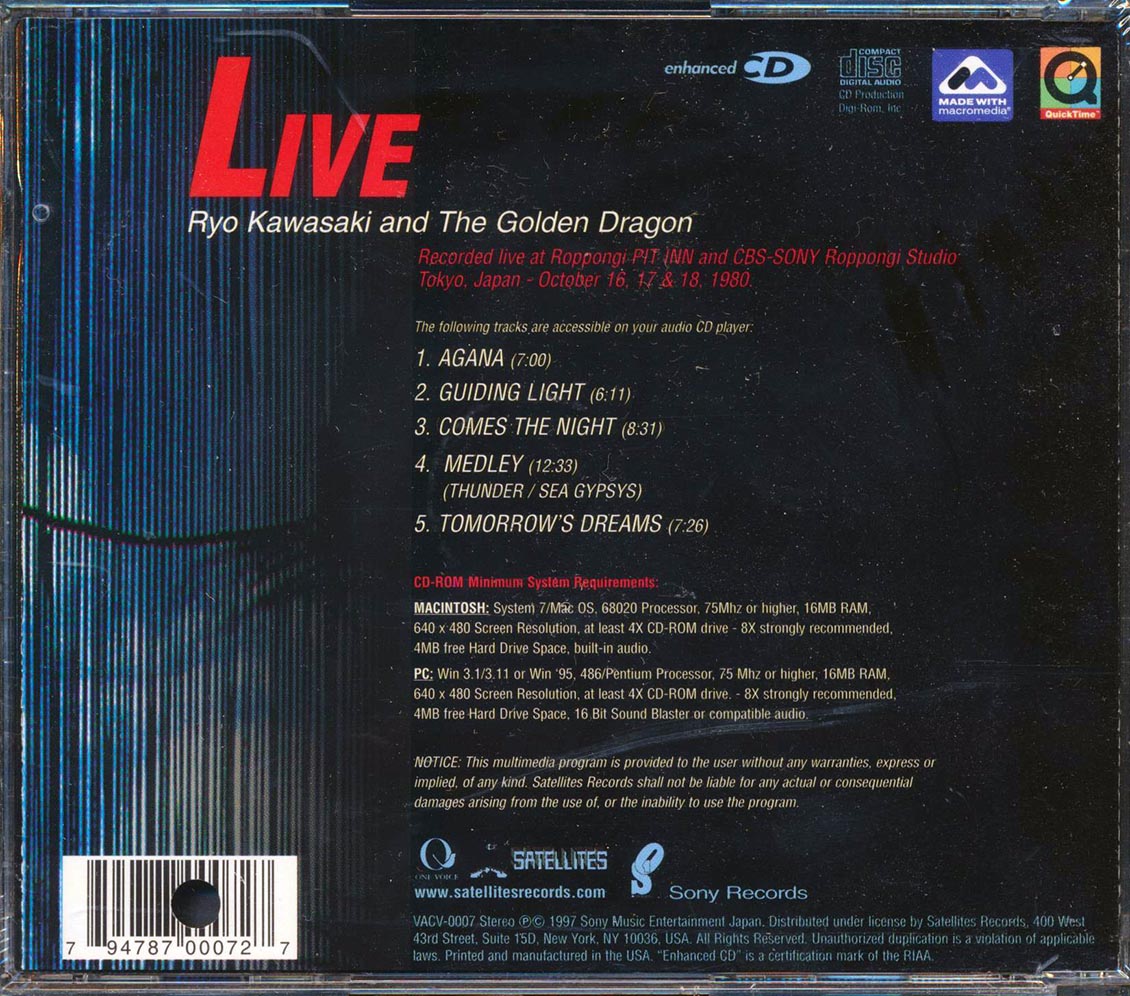 Ryo Kawasaki & The Golden Dragon - Live (marked/ltd stock) (remastered) Music CD
