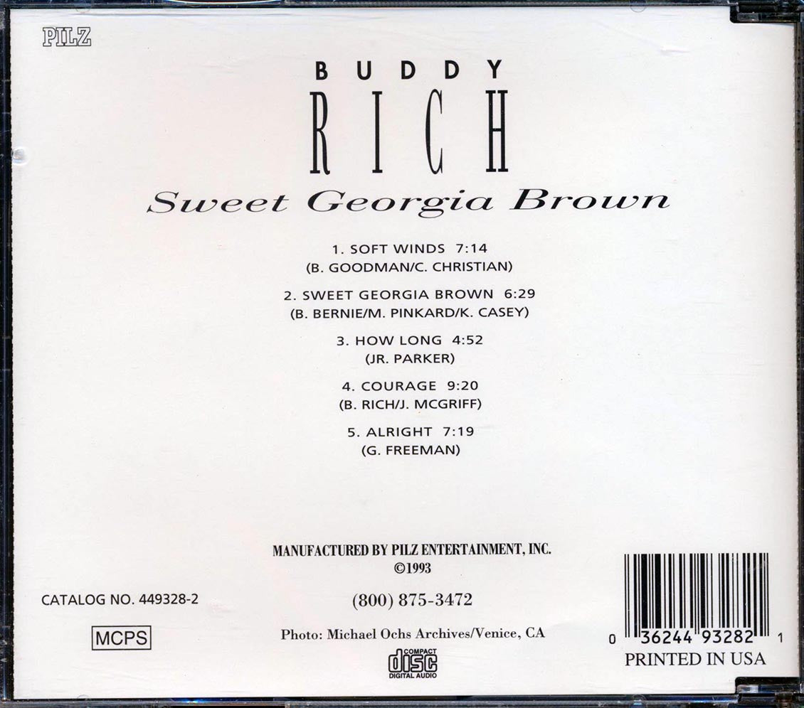 Buddy Rich - Sweet Georgia Brown Music CD