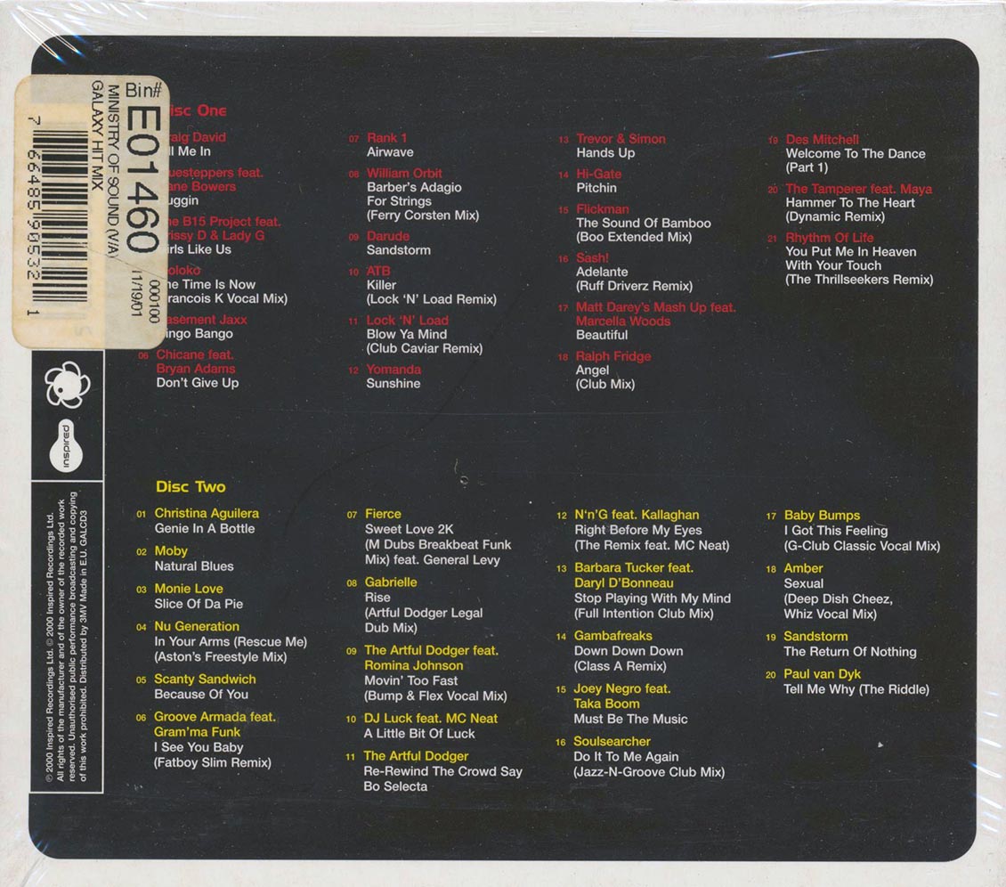 B15 Project, William Orbit, Truesteppers, Artful Dodger, Etc. - Galaxy Hit Mix (41 tracks) (2xCD) Music CD