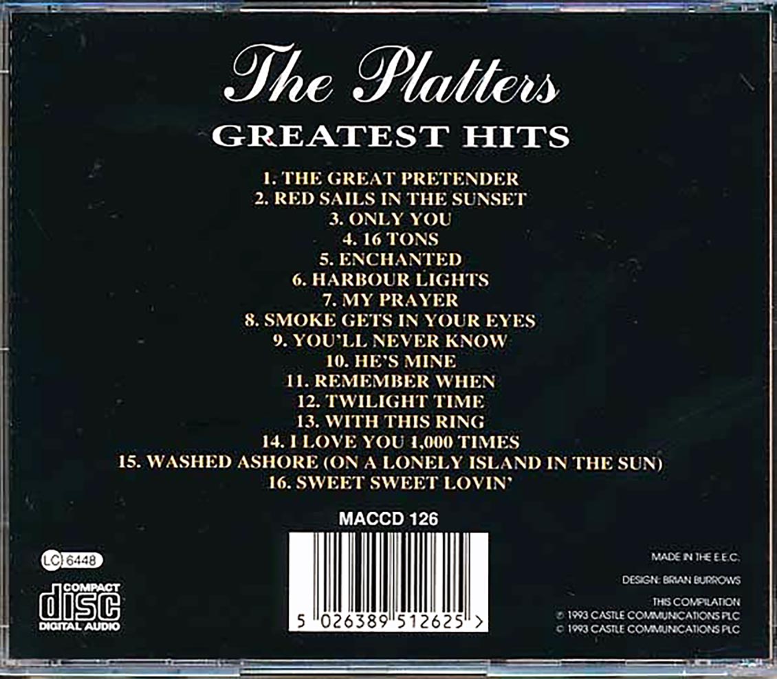 The Platters Greatest Hits Music CD