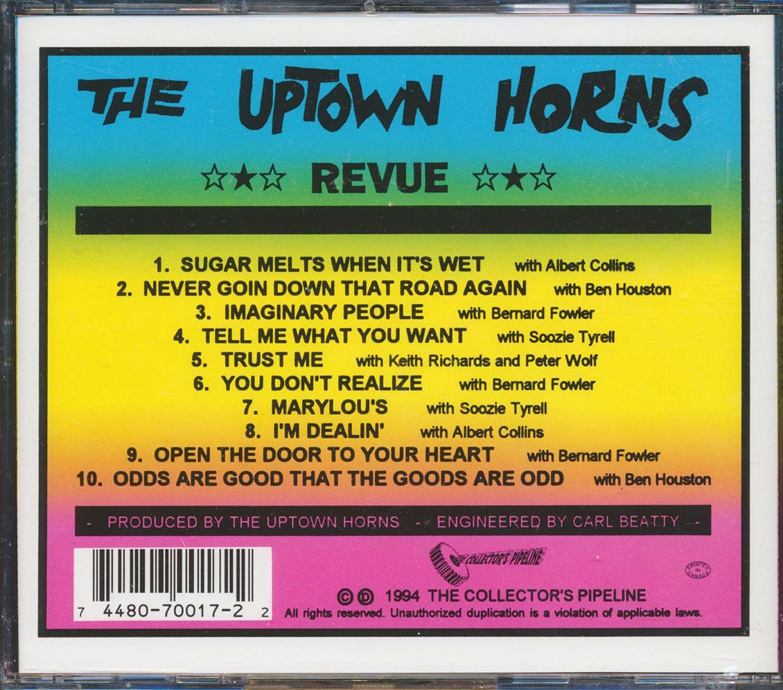 Crispin Cioe, Arno Hecht, Bob Funk, Larry Etkin, Etc. - The Uptown Horns Revue Music CD