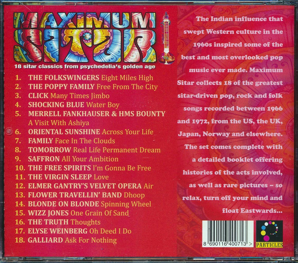 Oriental Sunshine, The Folkswingers, The Poppy Family, Blonde On Blonde, Et. - Maximum Sitar: 18 Sitar Classics From Psychedelia's Golden Age Music CD