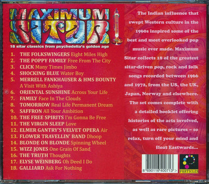 Oriental Sunshine, The Folkswingers, The Poppy Family, Blonde On Blonde, Et. - Maximum Sitar: 18 Sitar Classics From Psychedelia's Golden Age Music CD