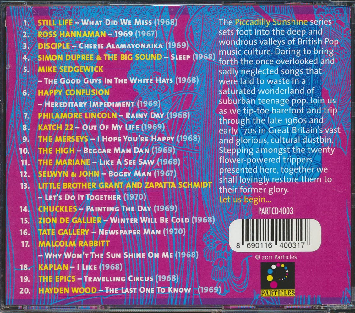 Katch 22, Happy Confusion, Chuckles, The Epics, Etc. - Piccadilly Sunshine Part 6: British Pop Psych And Other Flavours 1967-1970 Music CD