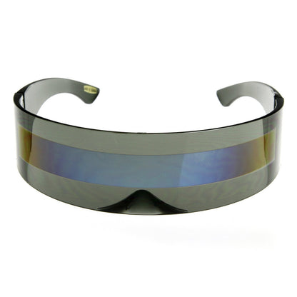Futuristic Retro Mirror Wrap Around Shield Sunglasses 8762