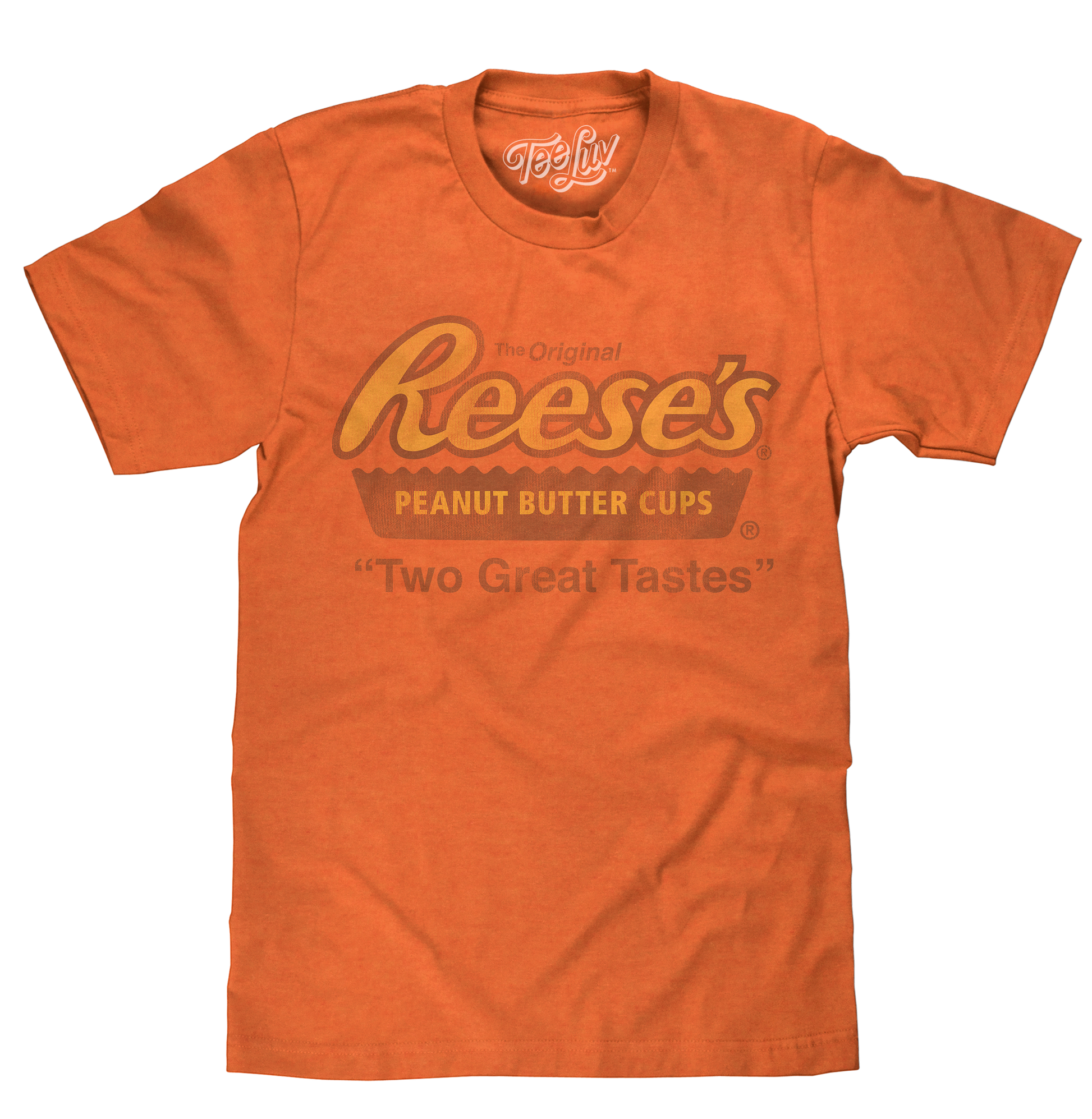 Reese's Peanut Butter Cup Two Great Tastes Mens T Shirt Officially Licensed Orange