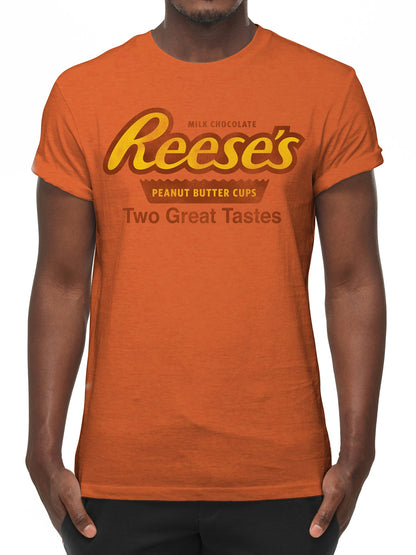Reese's Peanut Butter Cup Two Great Tastes Mens T Shirt Officially Licensed Orange