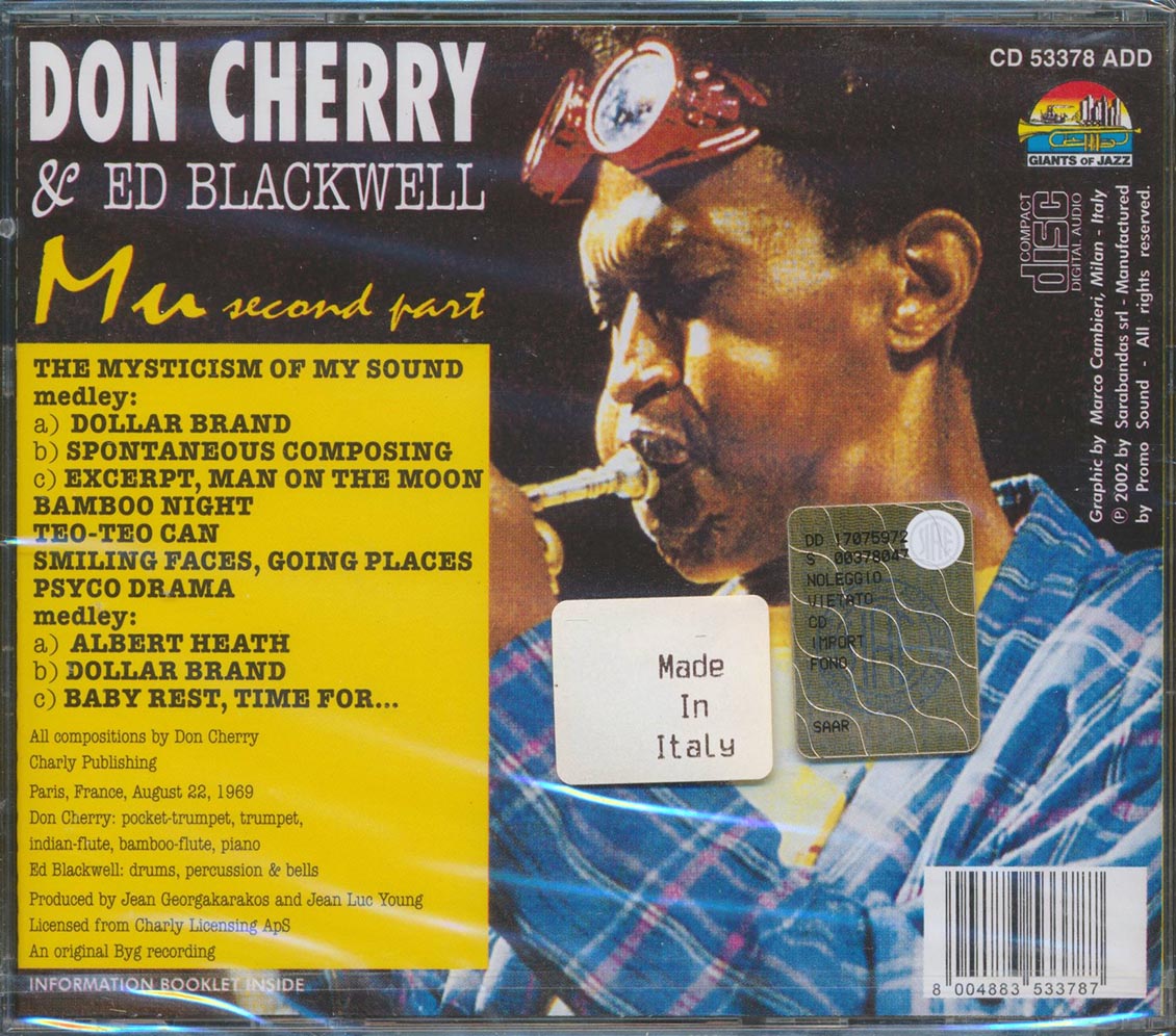 Don Cherry & Ed Blackwell - Mu Second Part Music CD