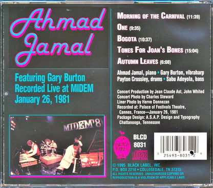 Ahmad Jamal Recorded Live At Midem January 26 1981 Featuring Gary Burton marked/ltd stock Music CD