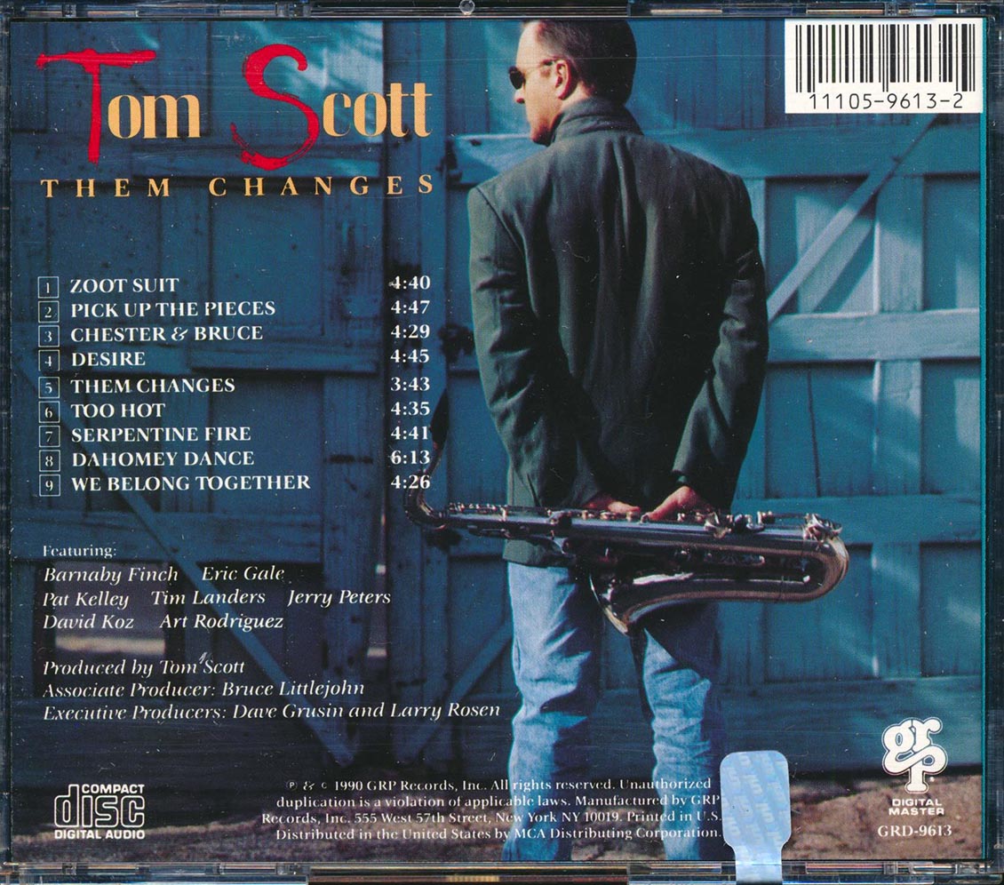 Tom Scott - Them Changes Music CD