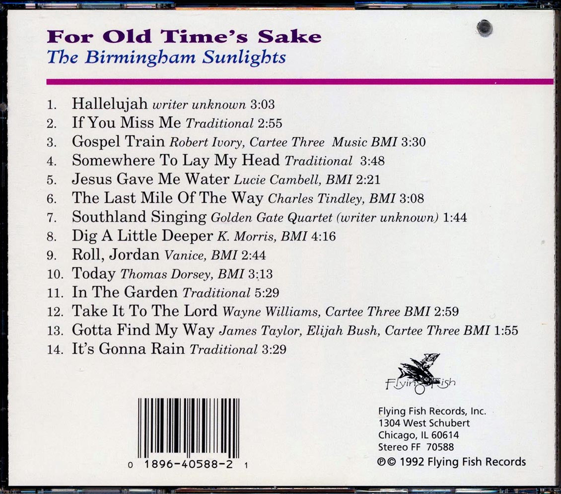 The Birmingham Sunlights - For Old Time's Sake (marked/ltd stock) Music CD