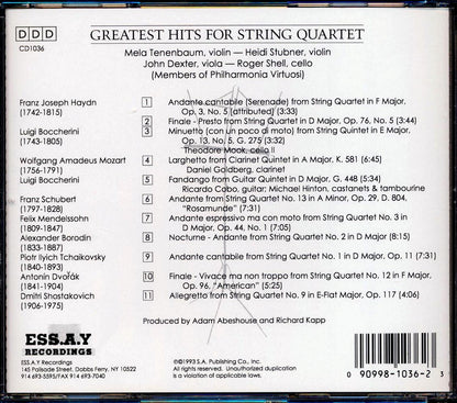 Various - Greatest Hits For String Quartet: Members Of Philharmonia Virtuosi Music CD