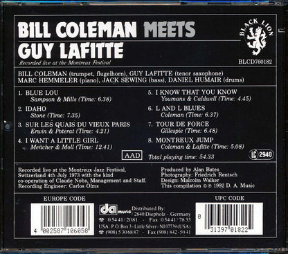 Bill Coleman - Meets Guy Lafitte: Recorded Live At The Montreux Festival (marked/ltd stock) Music CD