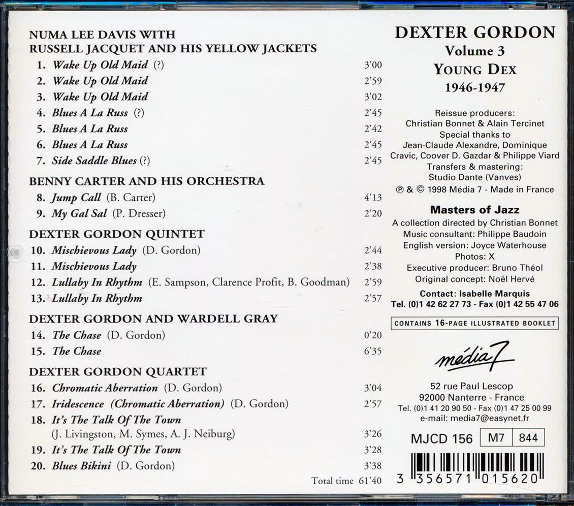 Dexter Gordon - Young Dex: Volume 3 1946-1947 Music CD