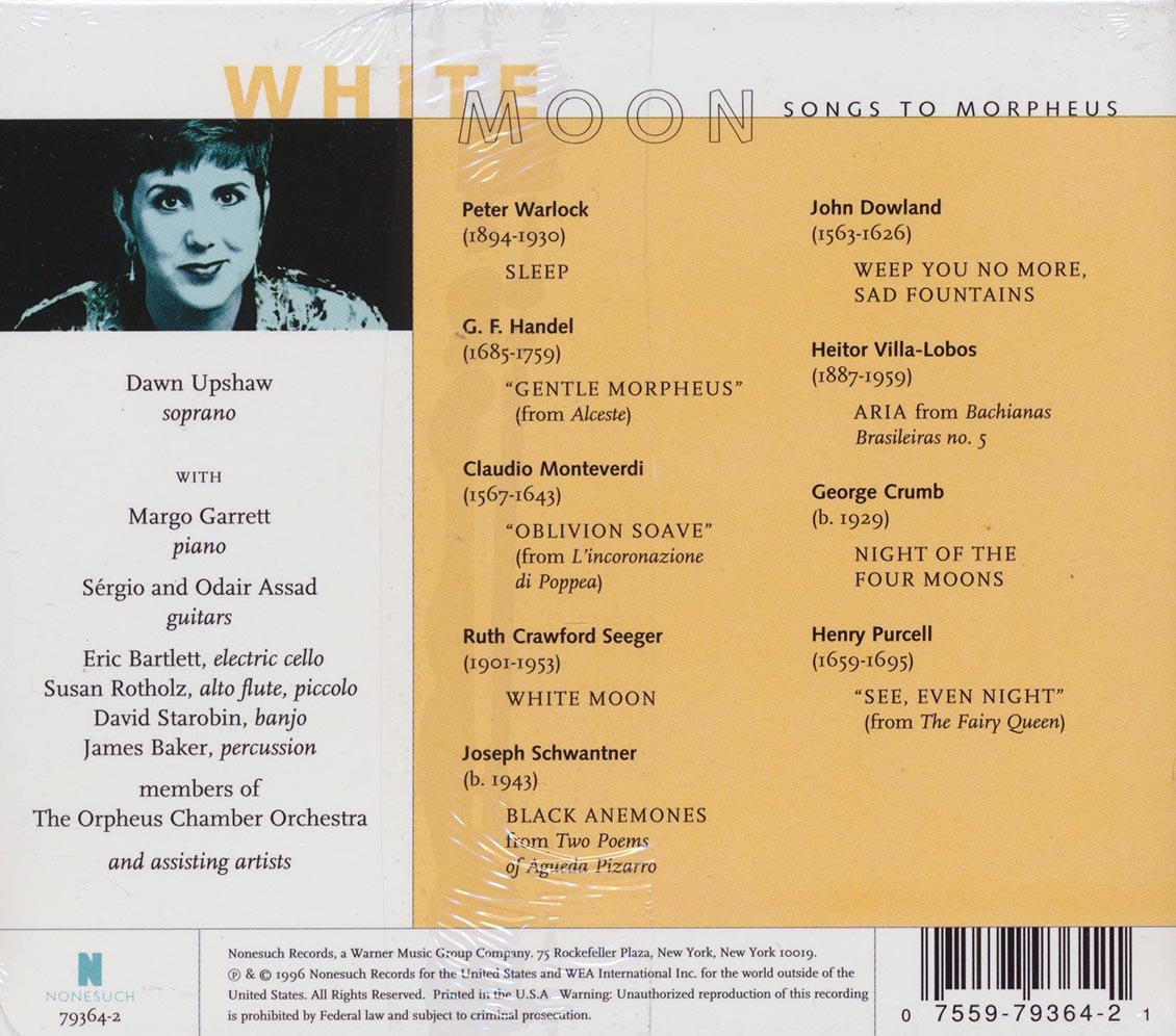 Dawn Upshaw - White Moon: Songs To Morpheus Music CD