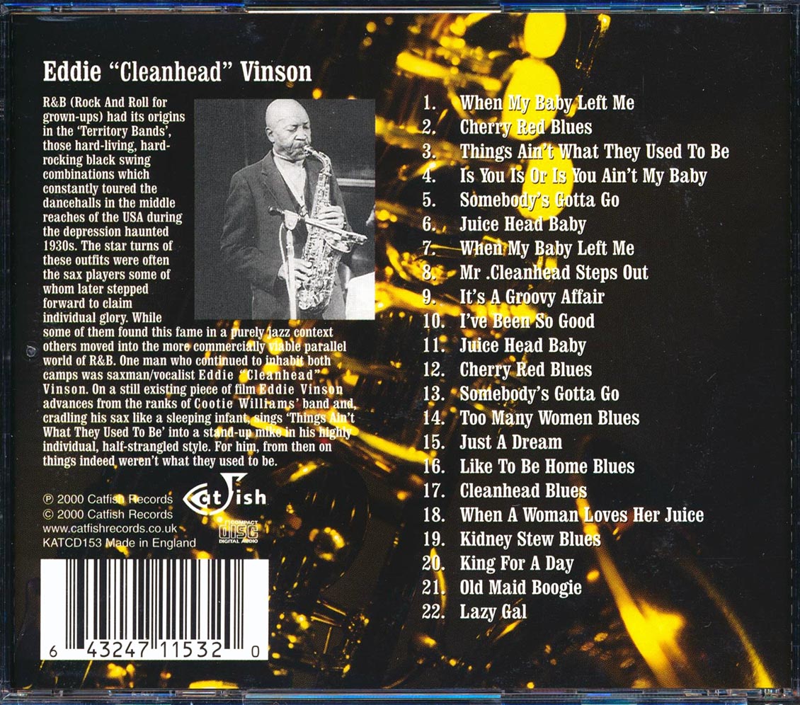 Eddie Cleanhead Vinson - Primary Cuts: Volume 1 (22 tracks) Music CD